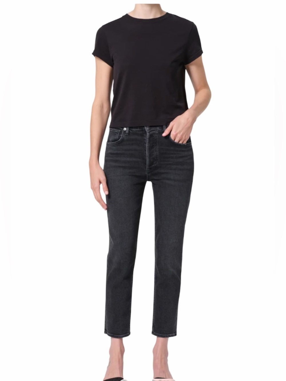 Agolde Riley High Rise Straight Crop (Stretch)
IN PANORAMIC Color Sz 27 - Picture 3 of 14
